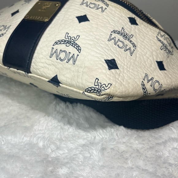 ❌❌SOLD❌❌AUTH MCM Bum Bag Waist Pouch blue and off white - Picture 7 of 12